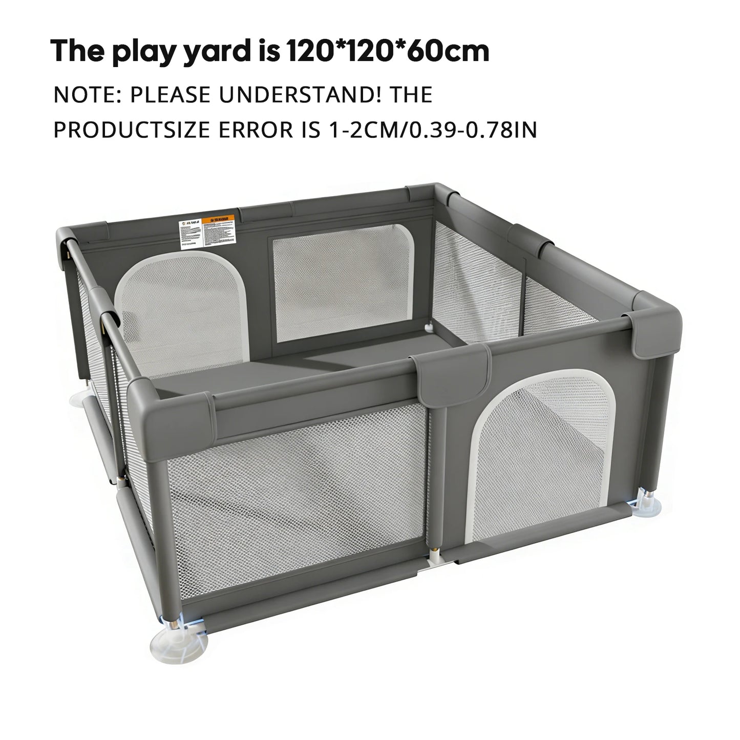 48"x48" Baby Playpen - Large Open-Floor Activity Center with Learning Fence | Indoor/Outdoor Play Yard with Breathable Mesh | Gray, Pink,Blue