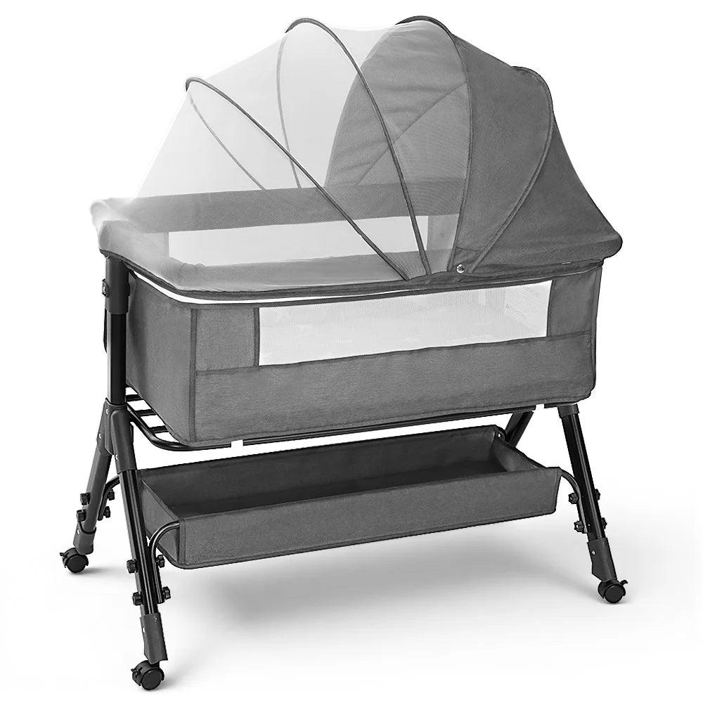 Baby Bassinet Bedside Sleeper, Portable Newborn Bassinet for Baby, Bedside Crib with 360° Visible Breathable Mesh Window