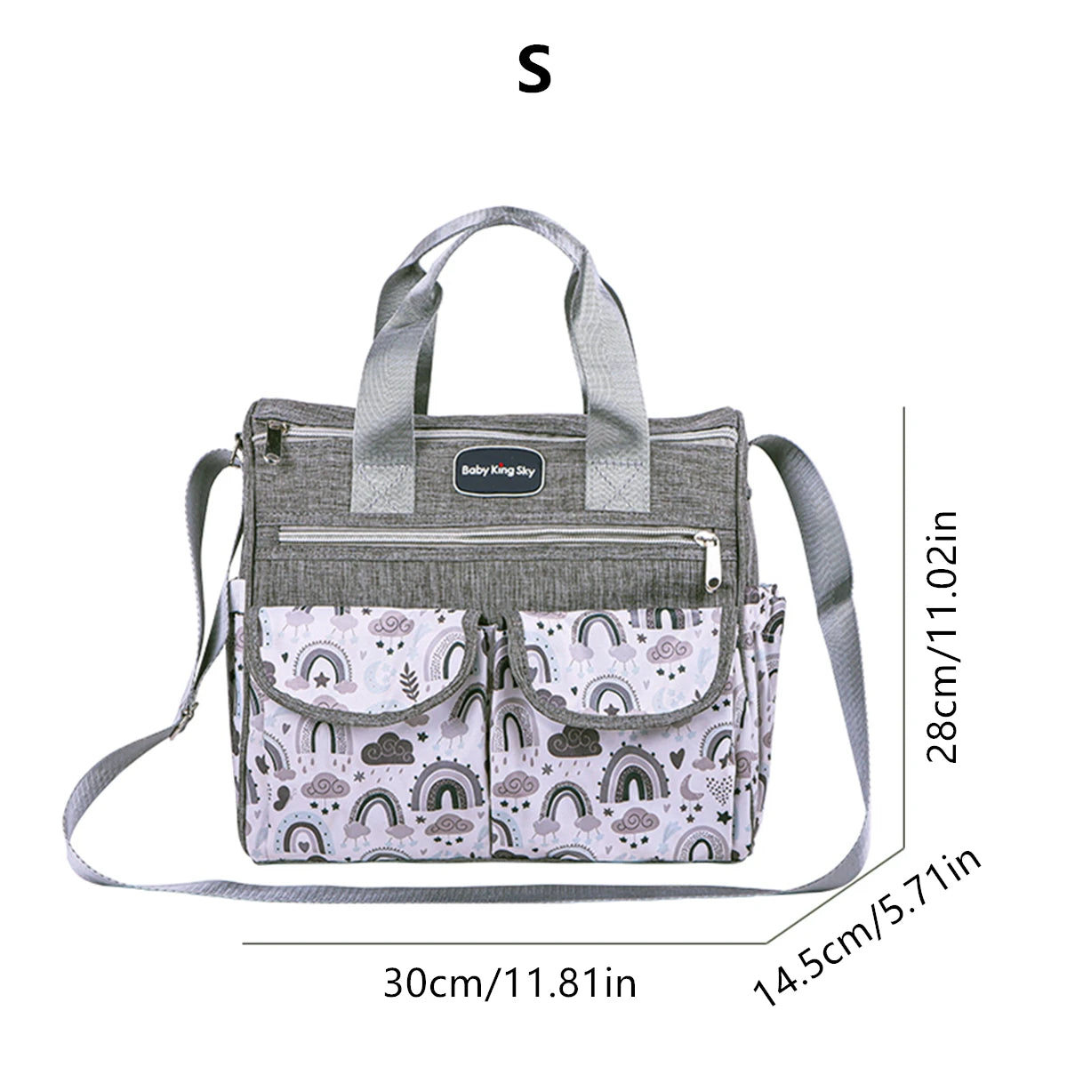 New Fashionable Cloud-Printed Single-Shoulder Mommy Bag; Multi-Functional Large-Capacity Cross-Body Mother-And-Baby Bag; Portable Maternity Tote Diaper Bag for Outings