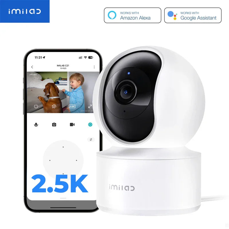 IMILAB Baby Monitor Indoor Security Camera with AI Detection Night Vision 2-Way Audio 360° PTZ Compatible with Xiaomi Home App