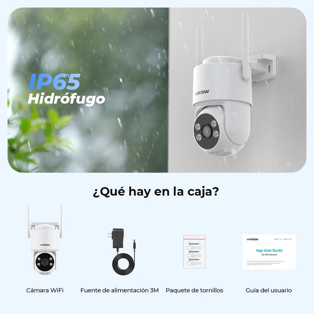 H.VIEW 3MP PTZ IP Camera - Outdoor WiFi Wireless Security CCTV with AI Human Detection And Audio