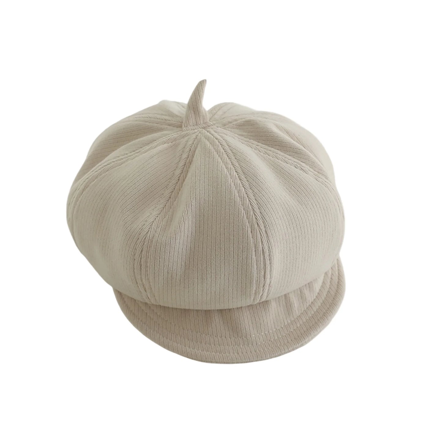 Children s Newsboy Hat Retro Style Solid Color Eight-Sided Painter Cap with Visor Beret for Boys and Girls