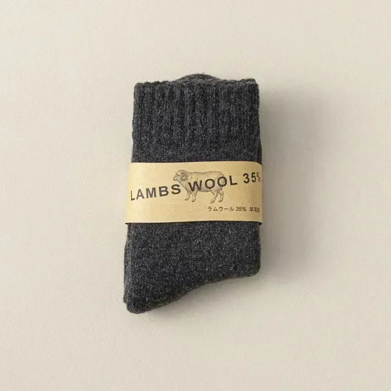 Winter 30% Wool Cashmere Warm Furry Kids Sock Chic Solid Color Calf Sock for Children Thicken Fleece Wool Autumn Warm Stockings