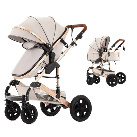 3 in 1 Baby Stroller Up to 55lbs,Baby Travel System Combo Car Seat,Baby Carriage 3in1 with Isofix Base,Foldable Newborn Pram,Reversible Standard Stroller