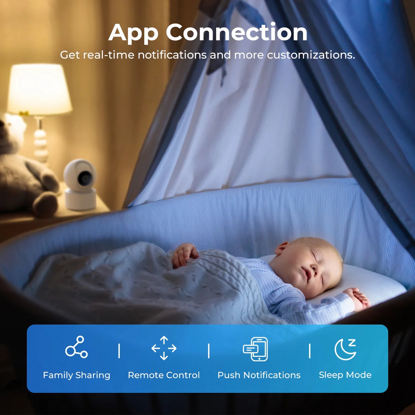 IMILAB Baby Monitor Indoor Security Camera with AI Detection Night Vision 2-Way Audio 360° PTZ Compatible with Xiaomi Home App
