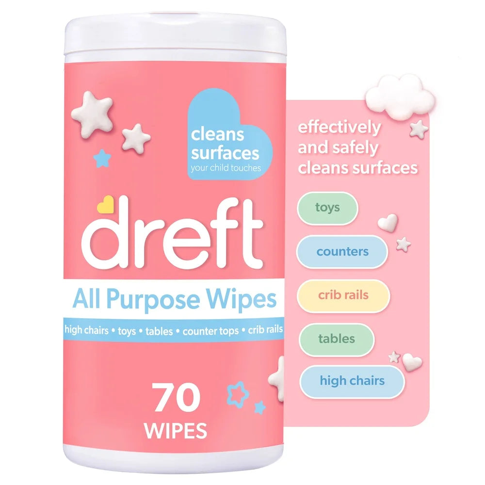 All Purpose Cleaning Wipes Baby Safe Surface Cleaning 70 Count Gentle Plant Based Unscented Multipurpose Wipes Home Nursery