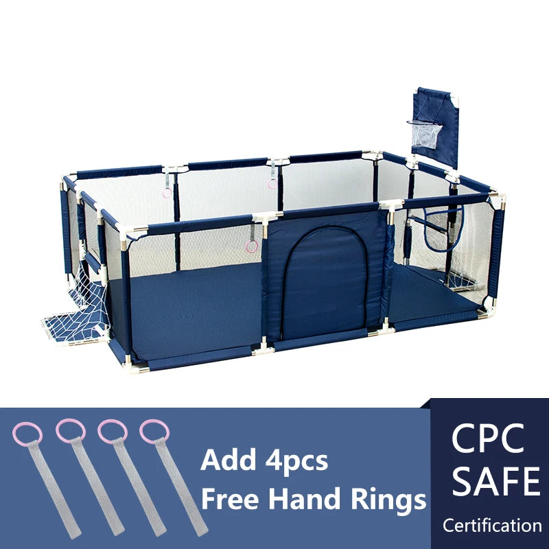 IMBABY New Playpen for Children Cartoon Baby Palypens Basketball Baby Playground Fence for Child Safety Barriers Baby Dry Pool