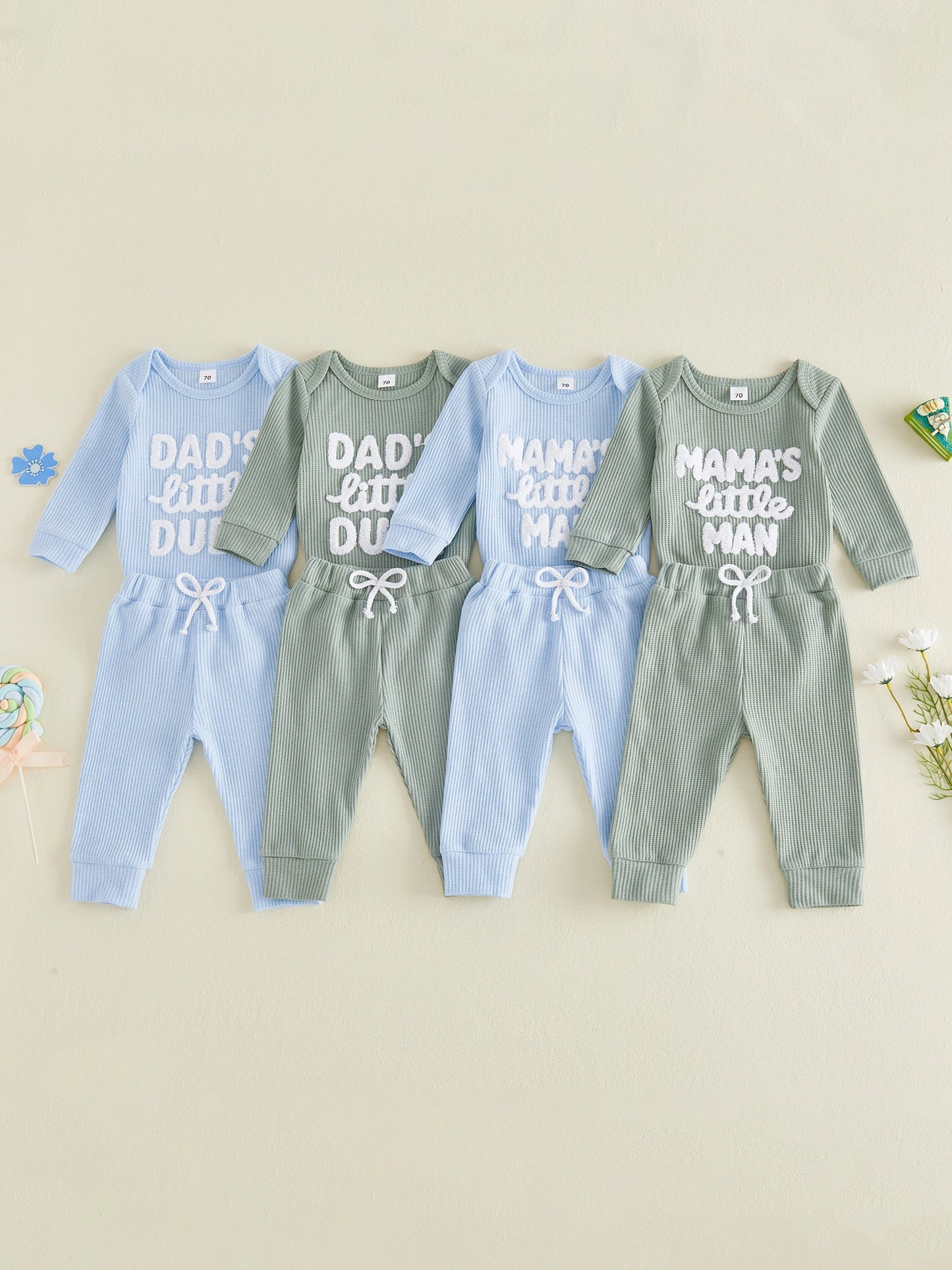 Cute Toddler Boys Autumn Ensemble Stylish Alphabet Stitched Long Sleeve Crew Neck Romper and Trousers Matching Set