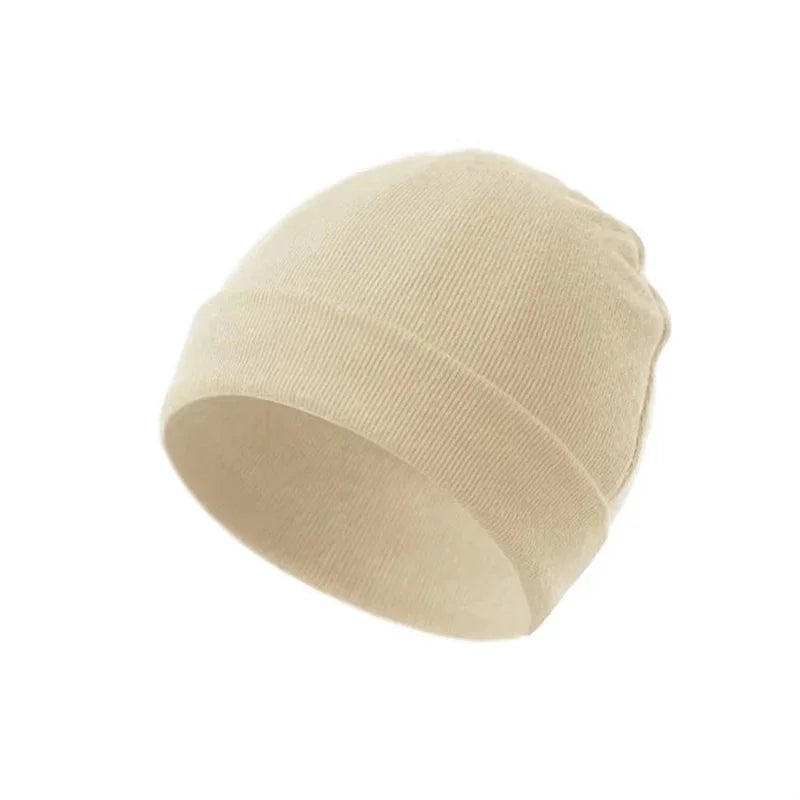 Unisex 0-3 Months Newborn Boy Girl Hats 100% Cotton Soft Bonnet Caps Solid Color Kids Beanie Felt Cap Baby Accessories