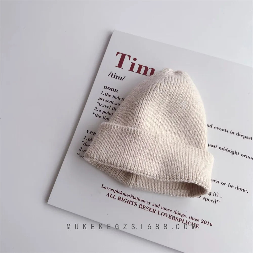 Kids Beanie Solid Color Knitted Baby Winter Hats For Children Warm Crochet Boys Girls Hat Toddler Cap Baby Bonnet Gorras Gorro