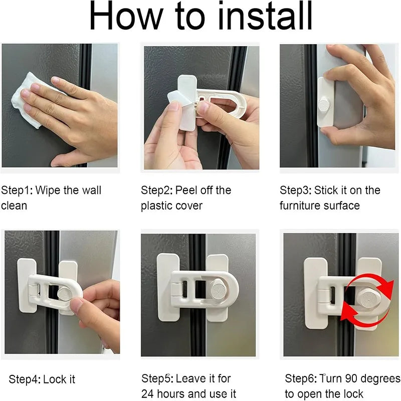 Fridge Child Lock Freezer Locks for Refrigerator Doors Oven Child Safety Lock Oven Baby Proofing Refrigerator Door Safety Locks