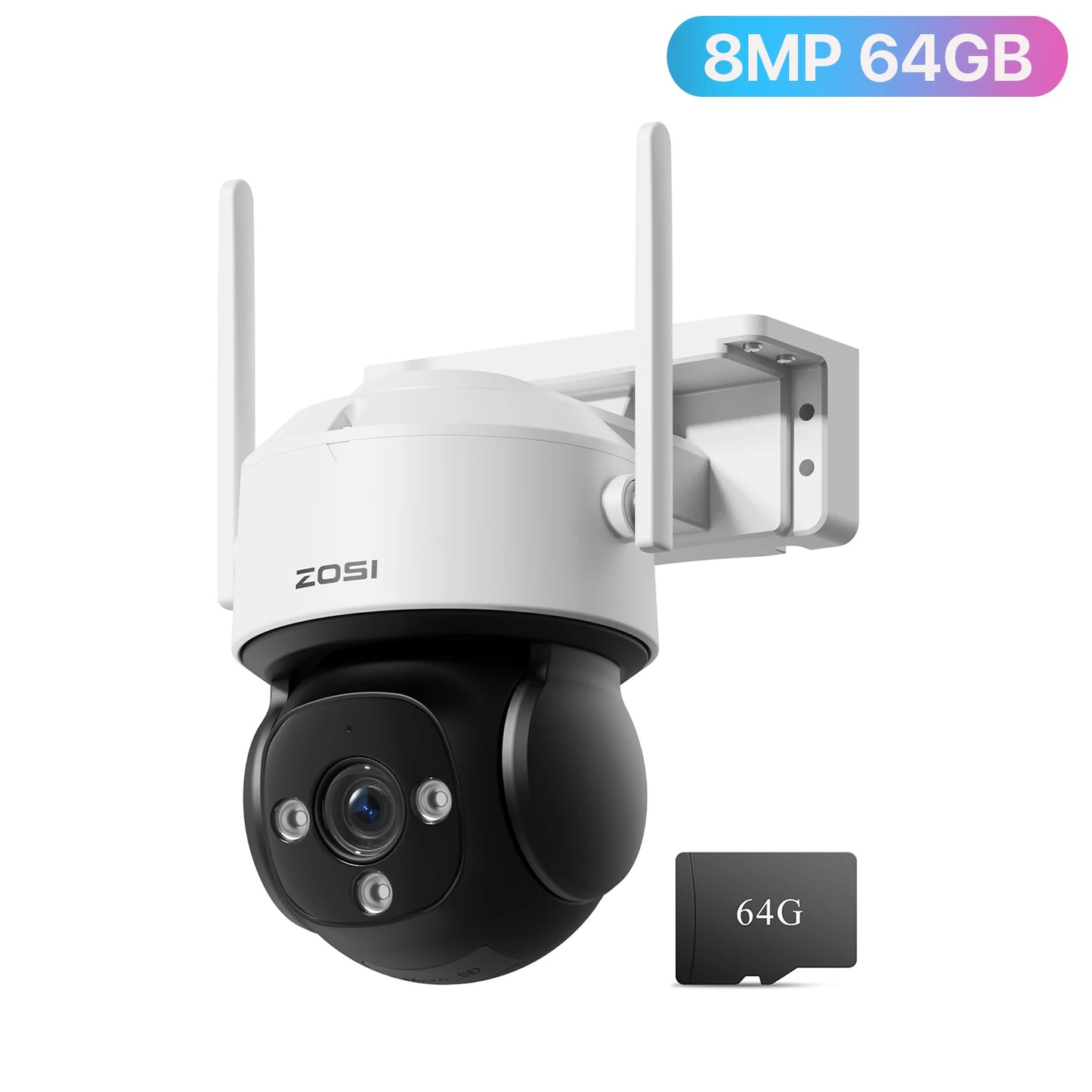 ZOSI 4K WiFi Home CCTV Security Cameras 8MP/2MP Indoor/Outdoor Waterproof Auto Person Tracking PTZ Video Surveillance Camera