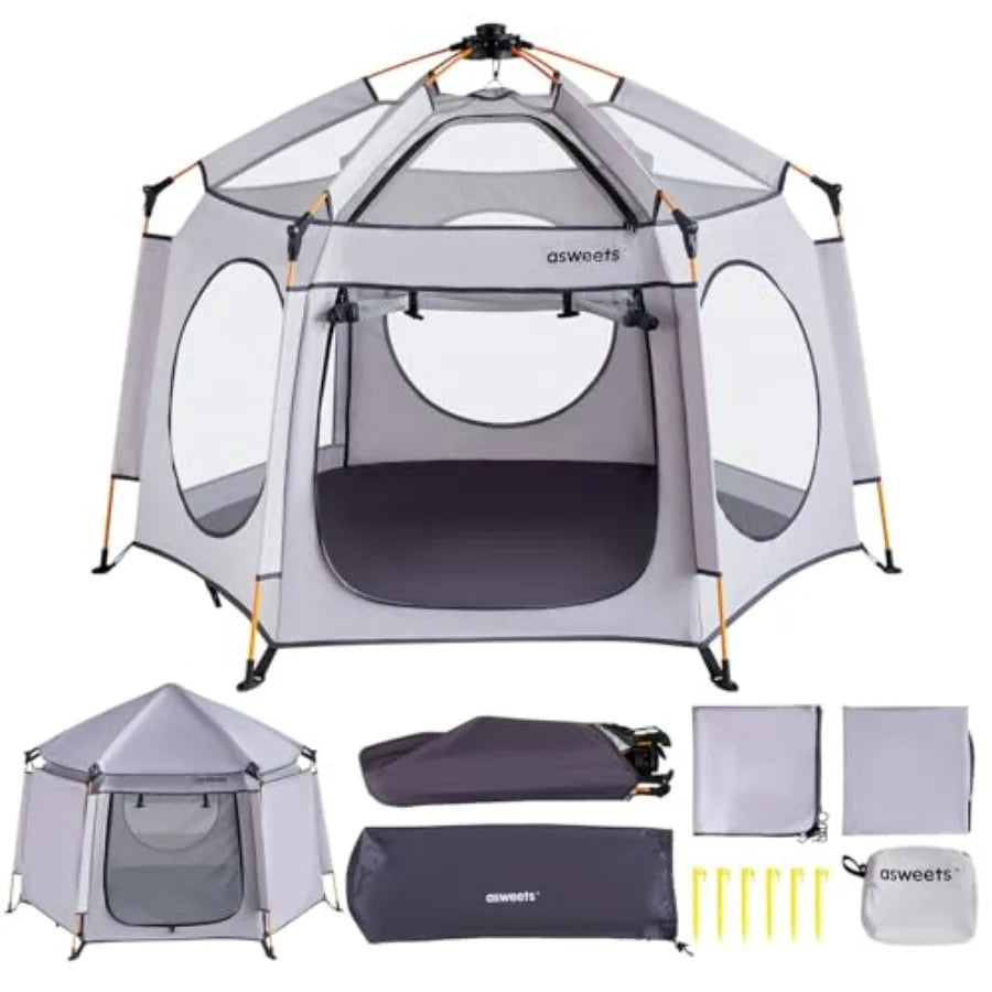 4 in 1 Pop Up Playpen Indoor Outdoor Portable Lightwght Baby Playpen with Travel Bag Baby Beach Tent and Play Toddler Play Yard