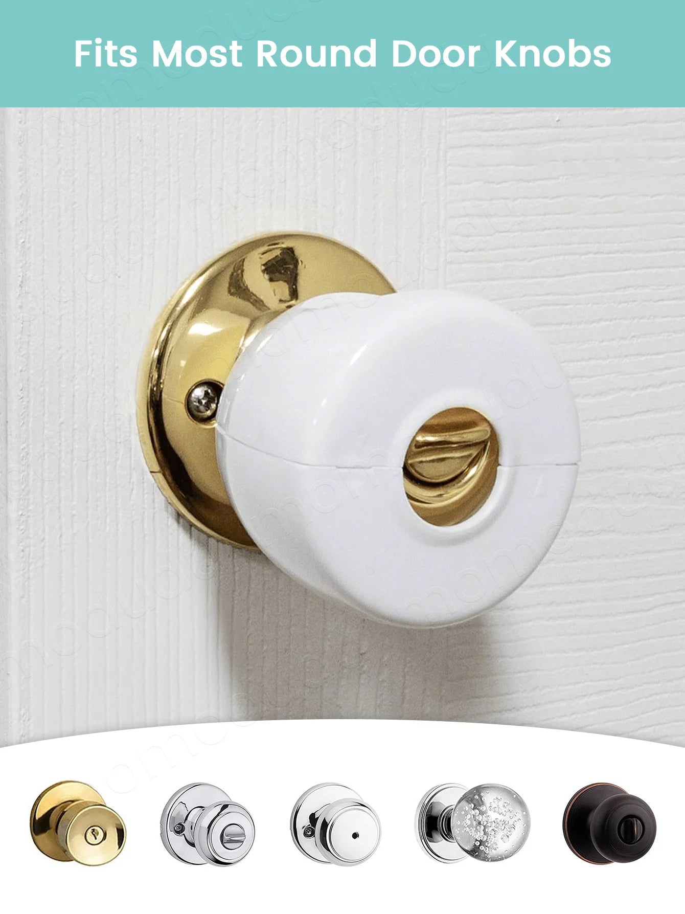 Baby Door Knob Safety Covers, Child Proof & Anti-Collision Protectors for Standard Round Handles