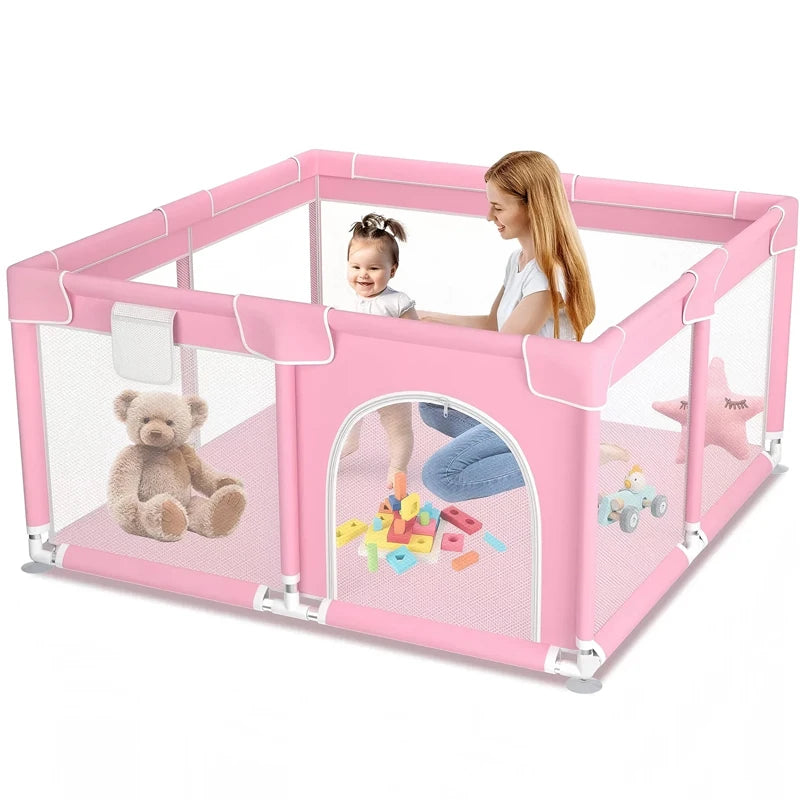 Foldable Baby Playpen Kids Playpen Playground Indoor/Outdoor Safety Play Yard Portable Kids Indoor Outdoor Toys Activity Center