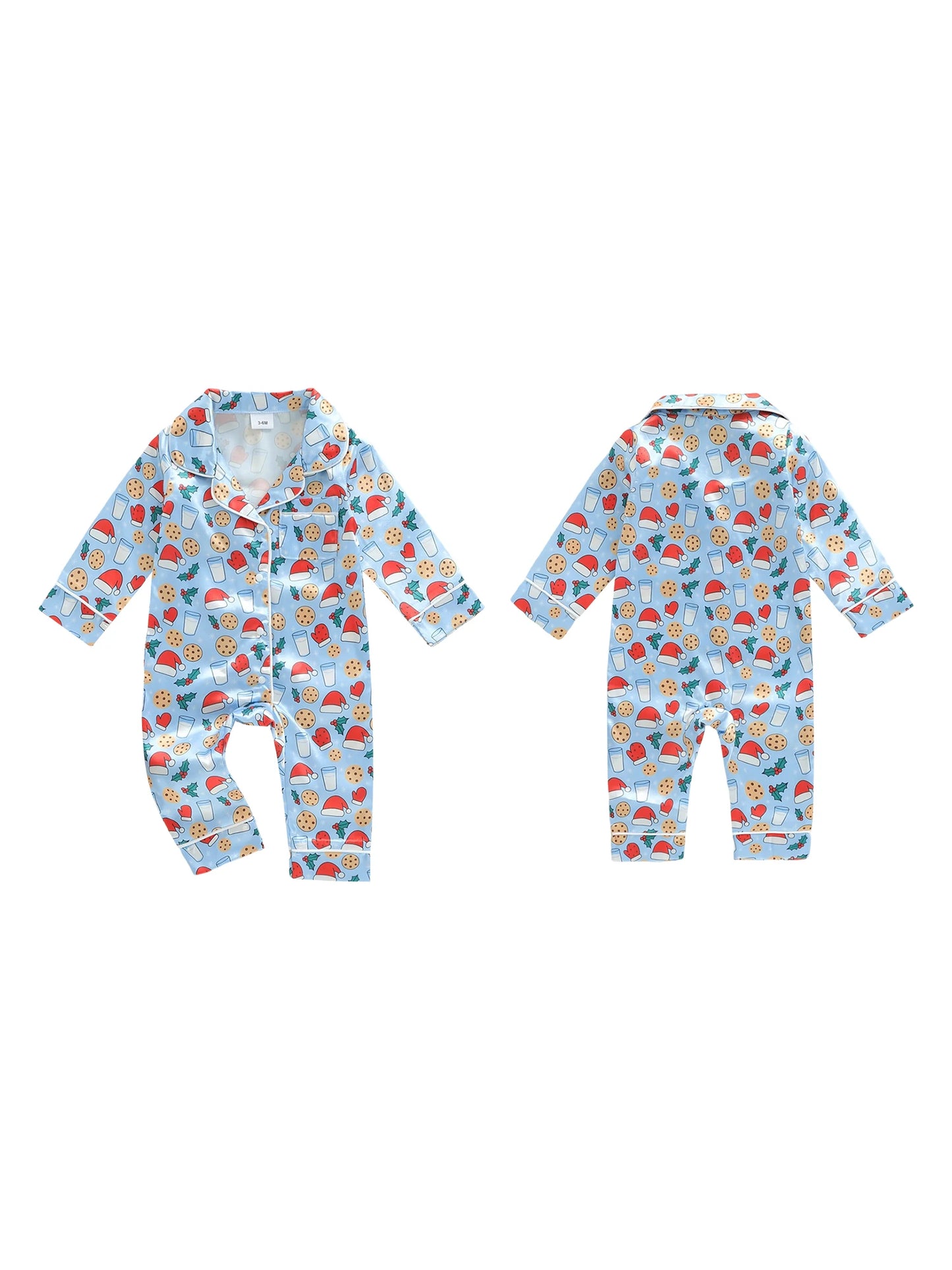 Cute Toddler Unisex Romper with Festive Santa Claus Print and Cozy Footless Design for Christmas Celebrations
