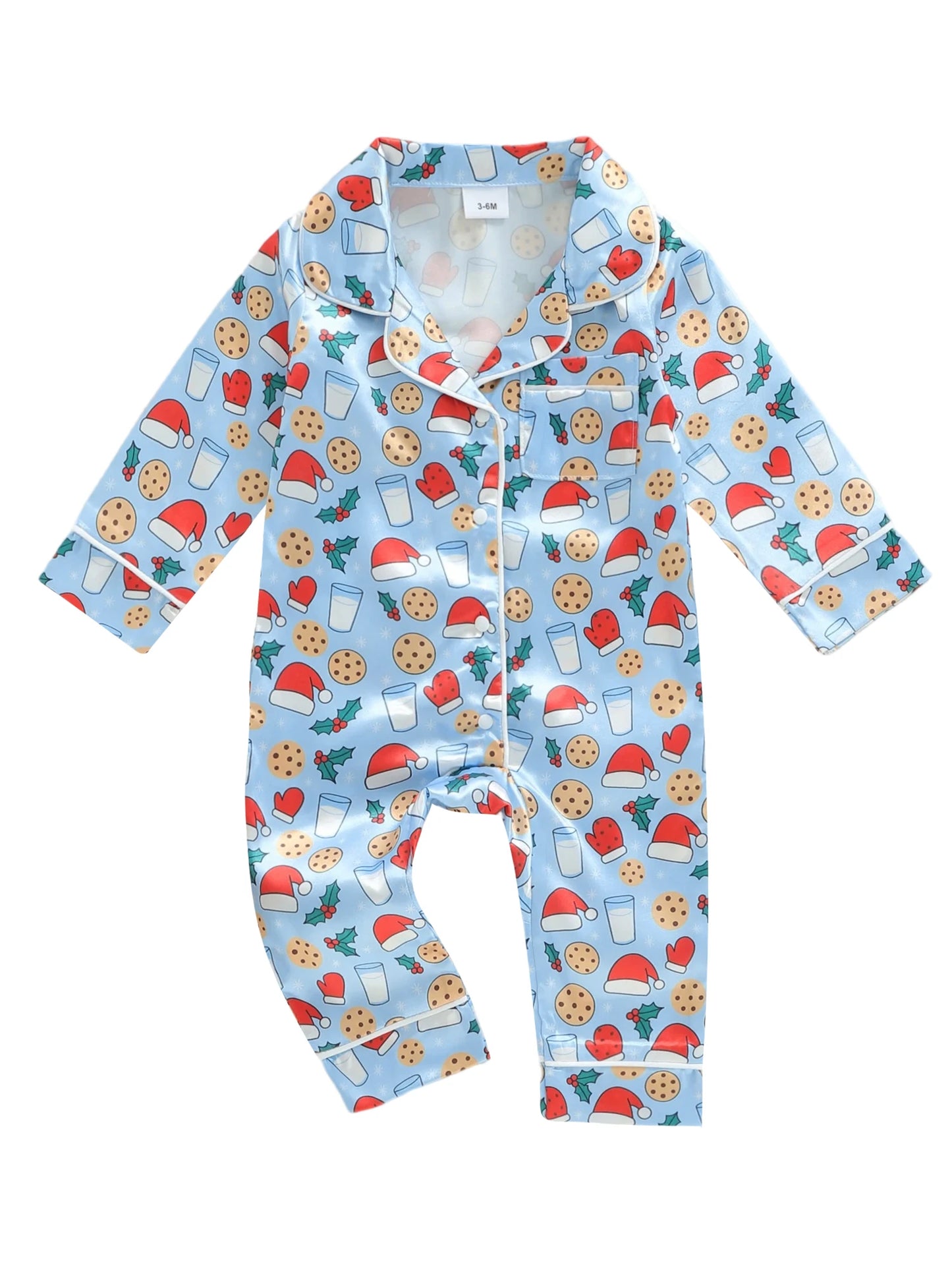 Cute Toddler Unisex Romper with Festive Santa Claus Print and Cozy Footless Design for Christmas Celebrations