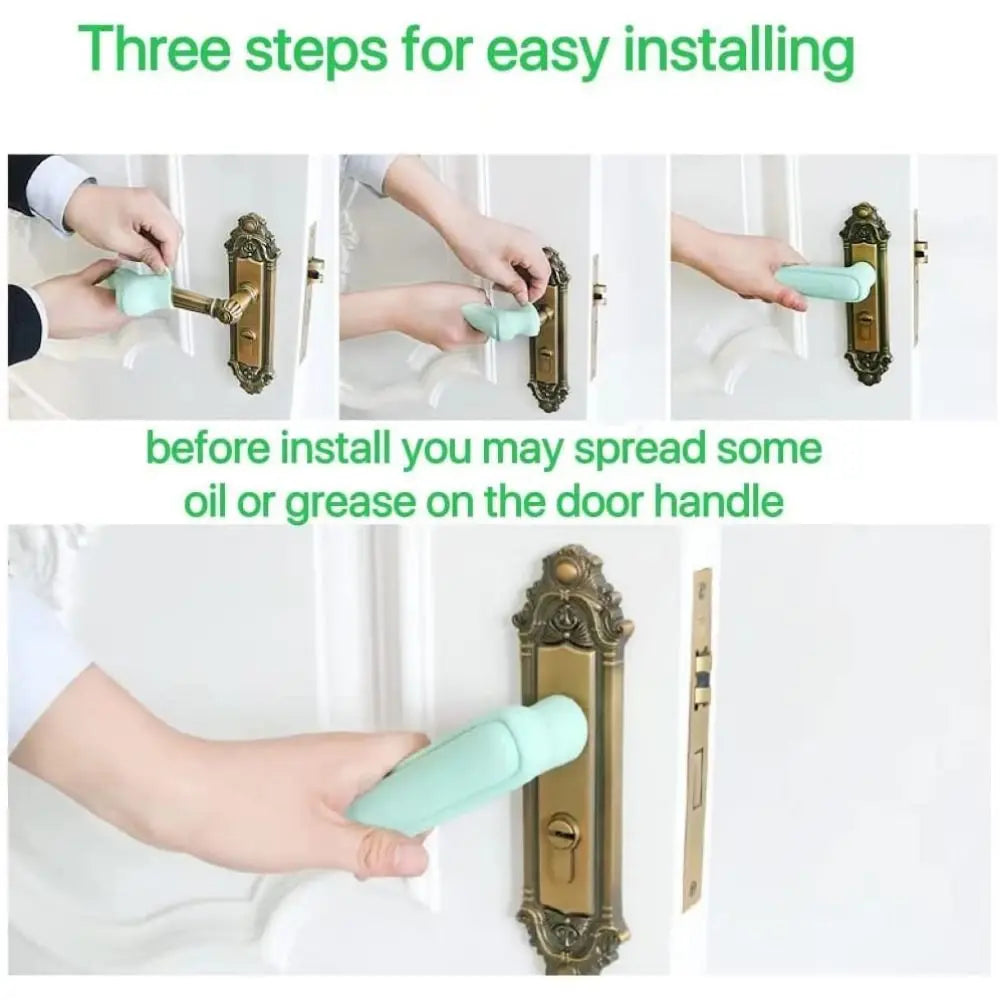2PCS Bedroom Baby Safety Household Anti-collision Wall Protector Door Knob Cover Silicone Handle Sleeve