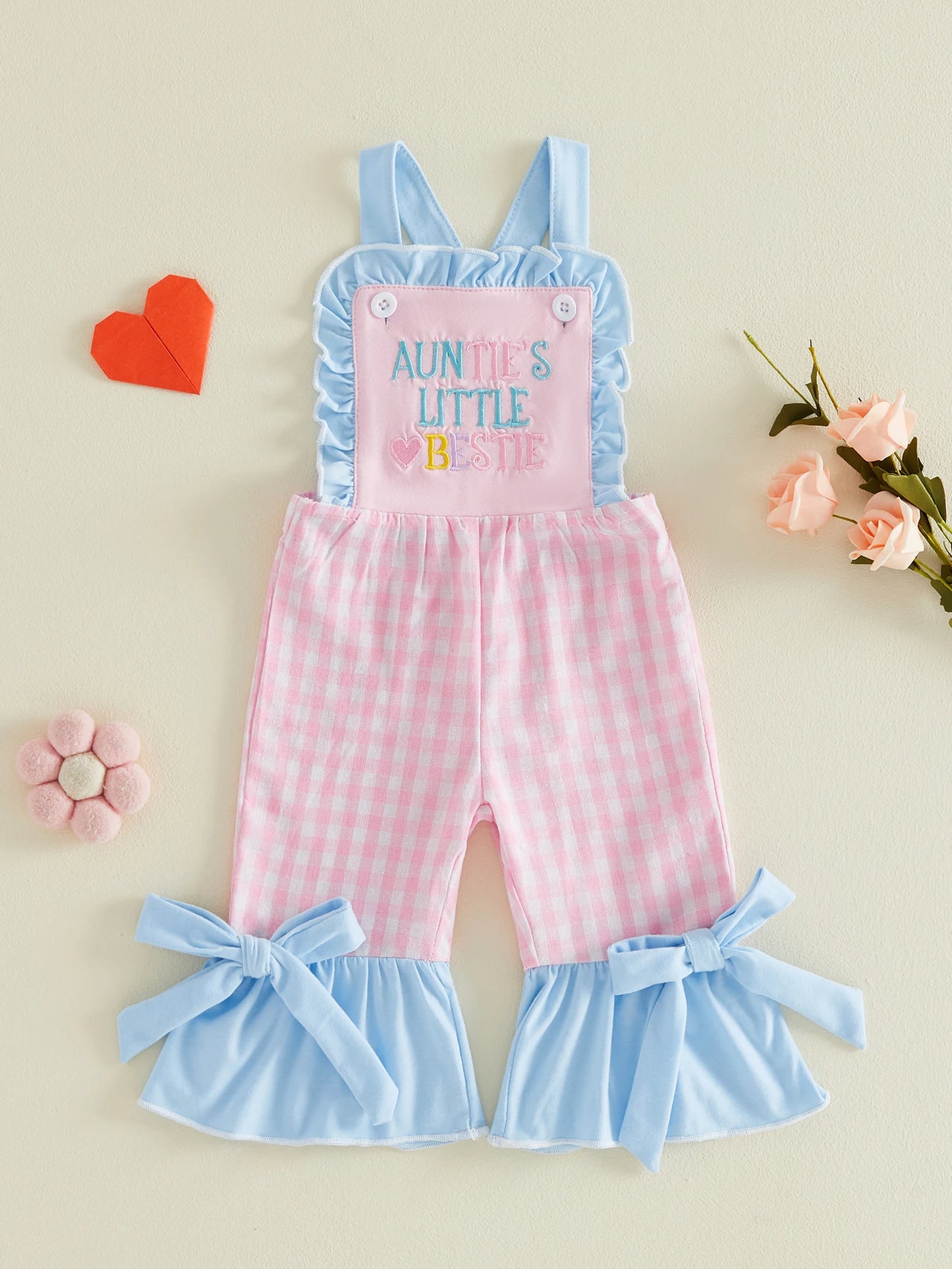 Adorable Infant Girls Sleeveless Romper with Cute Floral Embroidery and Bow Detail Perfect for Summer Outings and Playtime