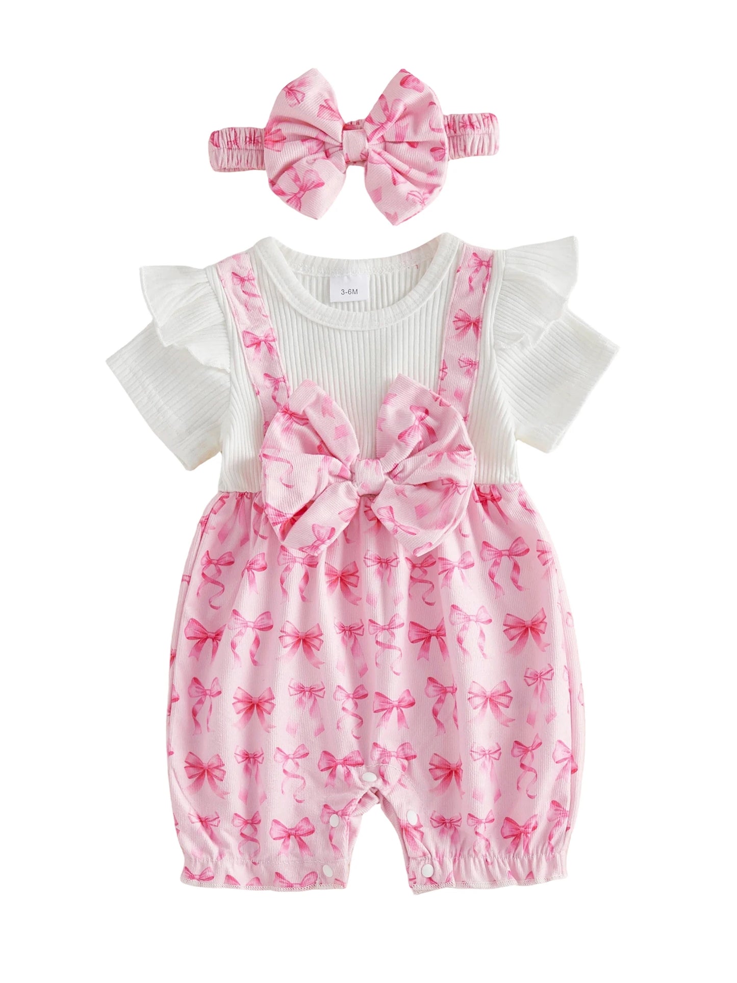 Cute Baby Girls 3 Piece Set Lovely Floral Print Long Sleeve Bodysuit Pants and Headband Outfit for Infants