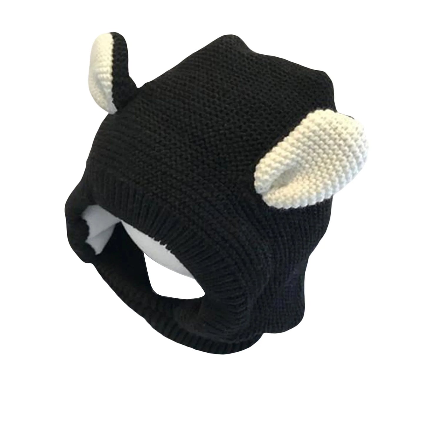 Adorable Winter Knit Hat with Fun Bear Ears Cozy Thickened Soft Hat Stylish Ear Protection Cap for Kids