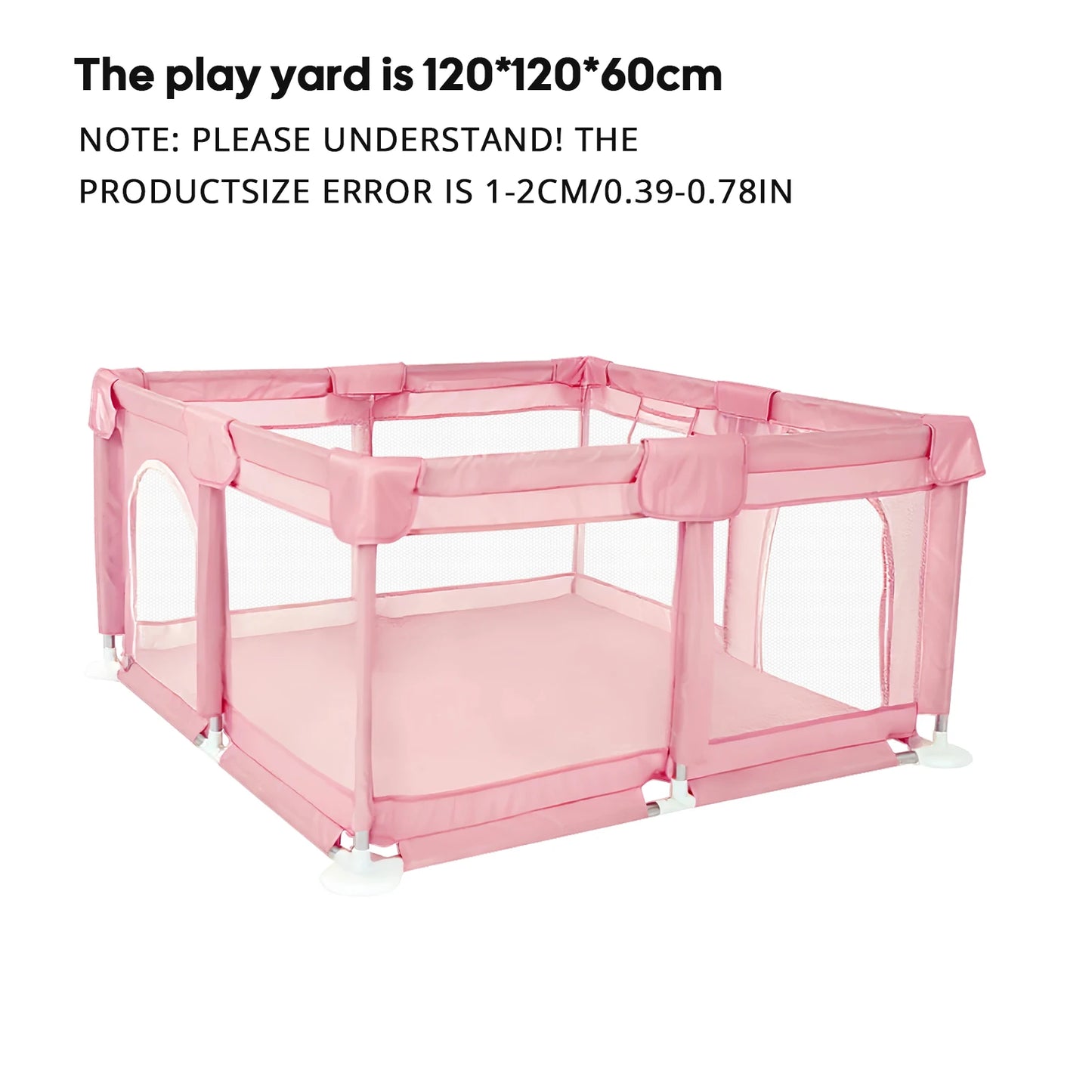 48"x48" Baby Playpen - Large Open-Floor Activity Center with Learning Fence | Indoor/Outdoor Play Yard with Breathable Mesh | Gray, Pink,Blue
