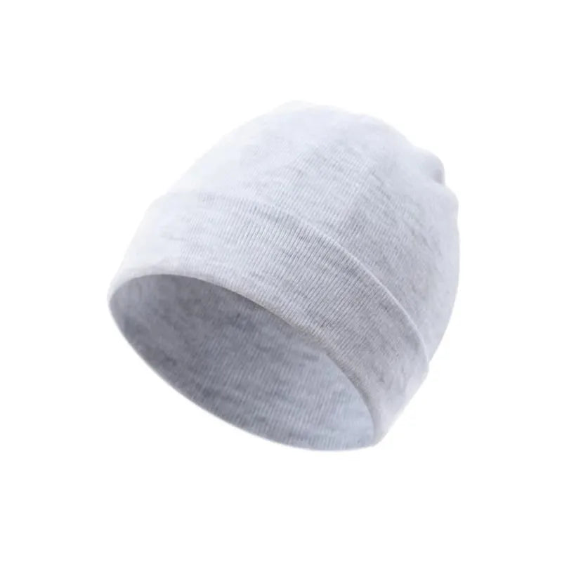 Unisex 0-3 Months Newborn Boy Girl Hats 100% Cotton Soft Bonnet Caps Solid Color Kids Beanie Felt Cap Baby Accessories