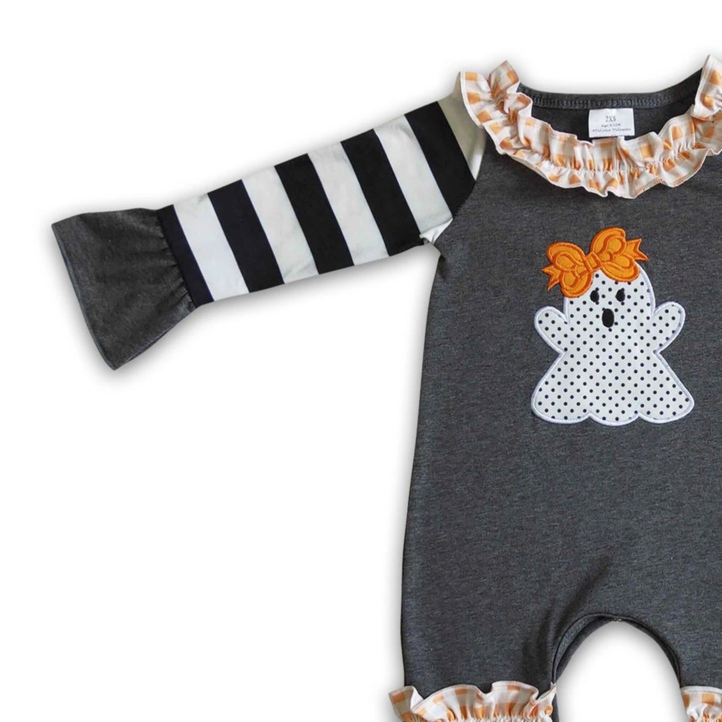 Baby girls Halloween ghost black rompers