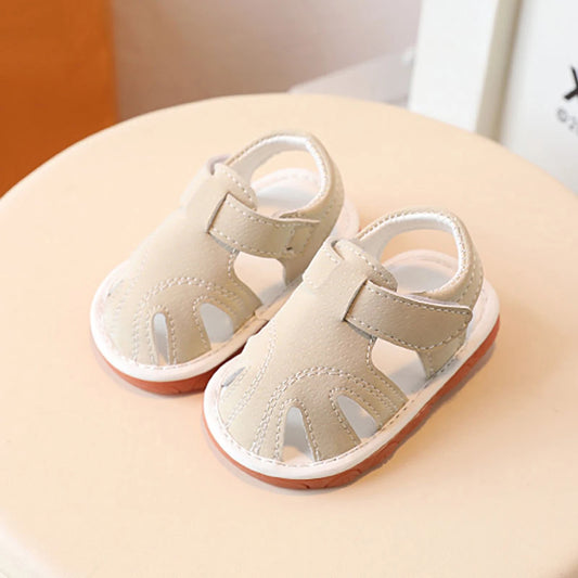 Adorable Toddler Squeaky Sandals with Non-Slip Soles Lightweight Baby First Walking Shoes for Boys and Girls in Summer