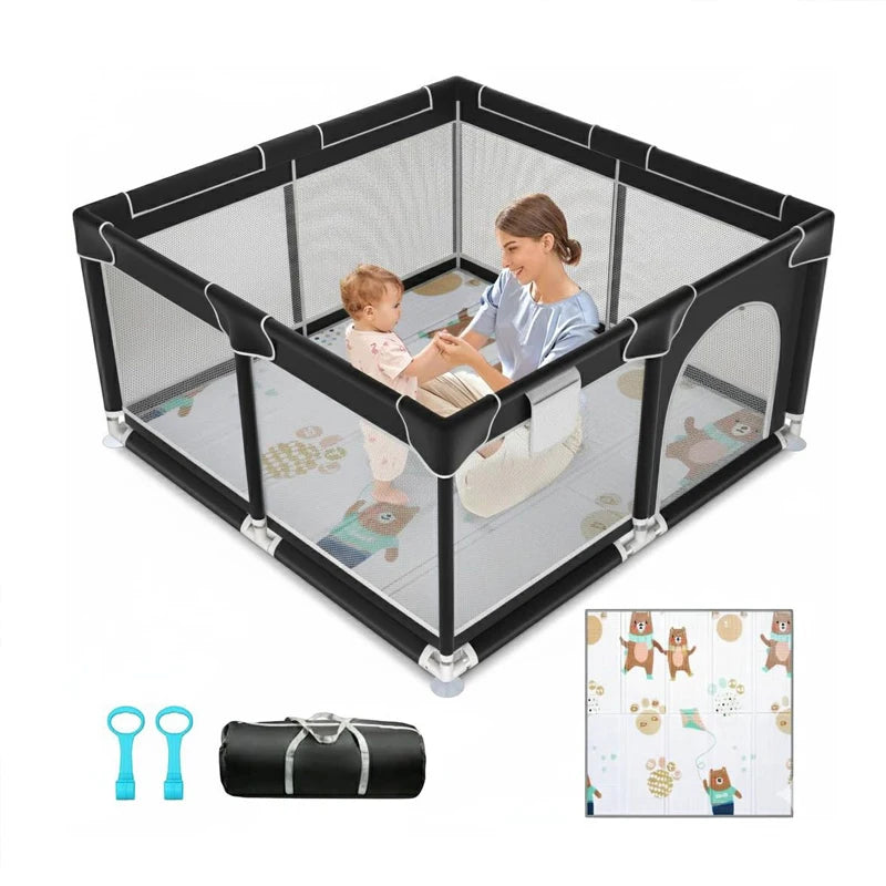 Baby Playground Playpen 360° Baby Safety Fence Portable Baby Playpen for Children Play Area Baby Playground For 0-6 Years