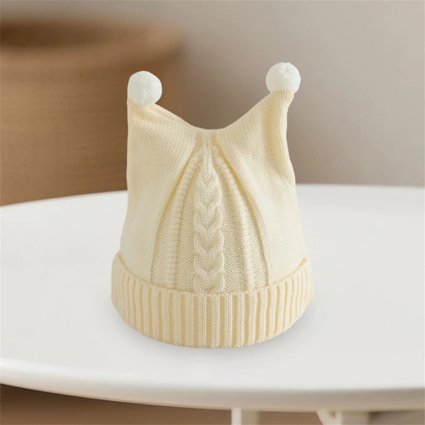 Children s Winter Knit Beanie with Adorable Animal Ears Cozy and Thick Warm Hat for Cold Weather Stylish Ear Protection Hat