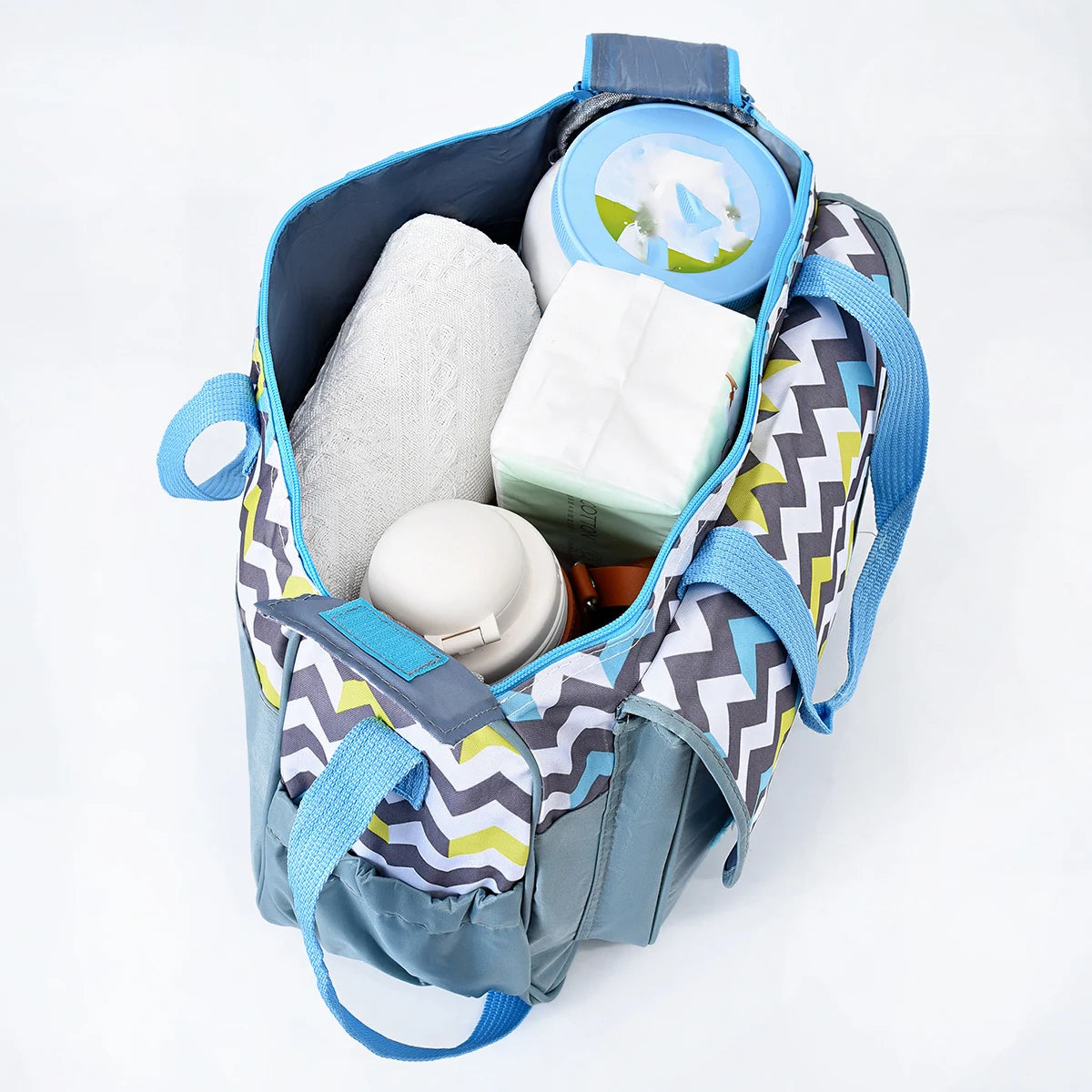 Fashionable Printed Cartoon Pattern Single-Shoulder Mommy Bag Five-Piece Set; Large-Capacity Cross-Body Mommy Bag; Multi-Functional Outing Tote Bag Diaper Bag Set