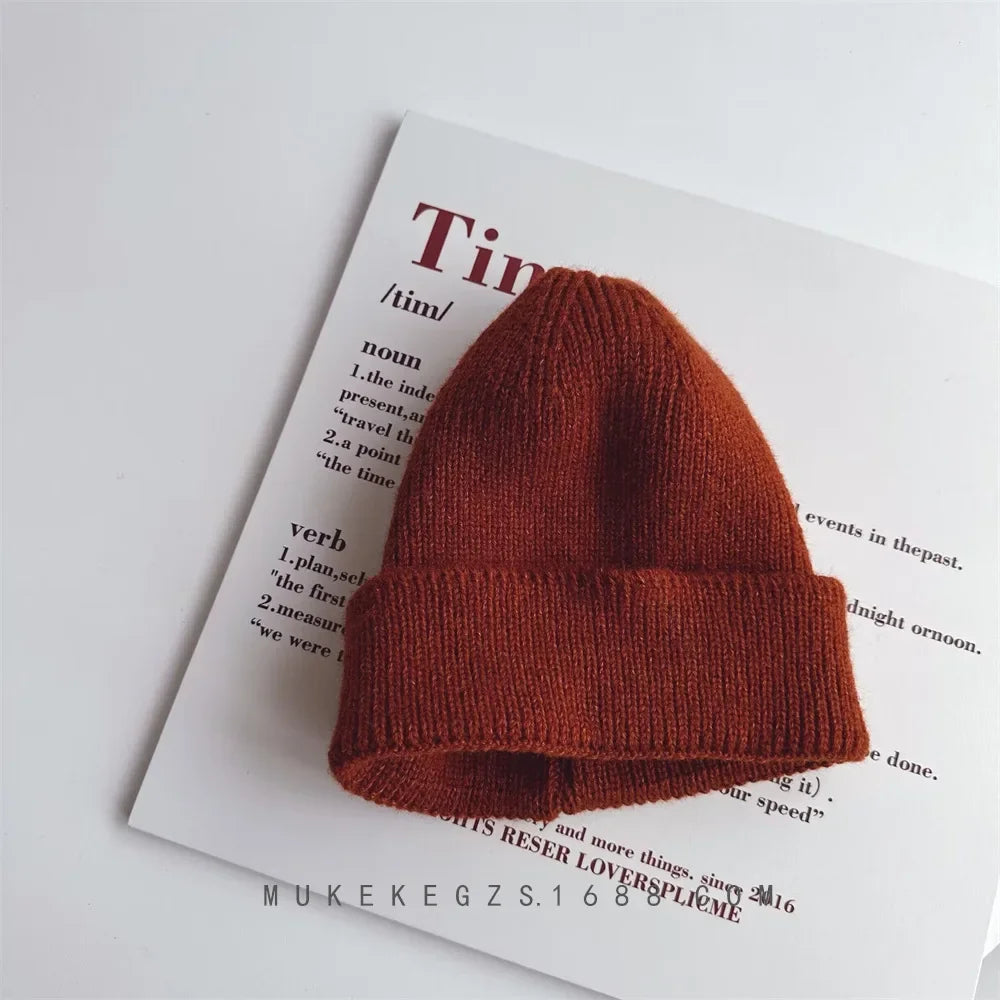 Kids Beanie Solid Color Knitted Baby Winter Hats For Children Warm Crochet Boys Girls Hat Toddler Cap Baby Bonnet Gorras Gorro