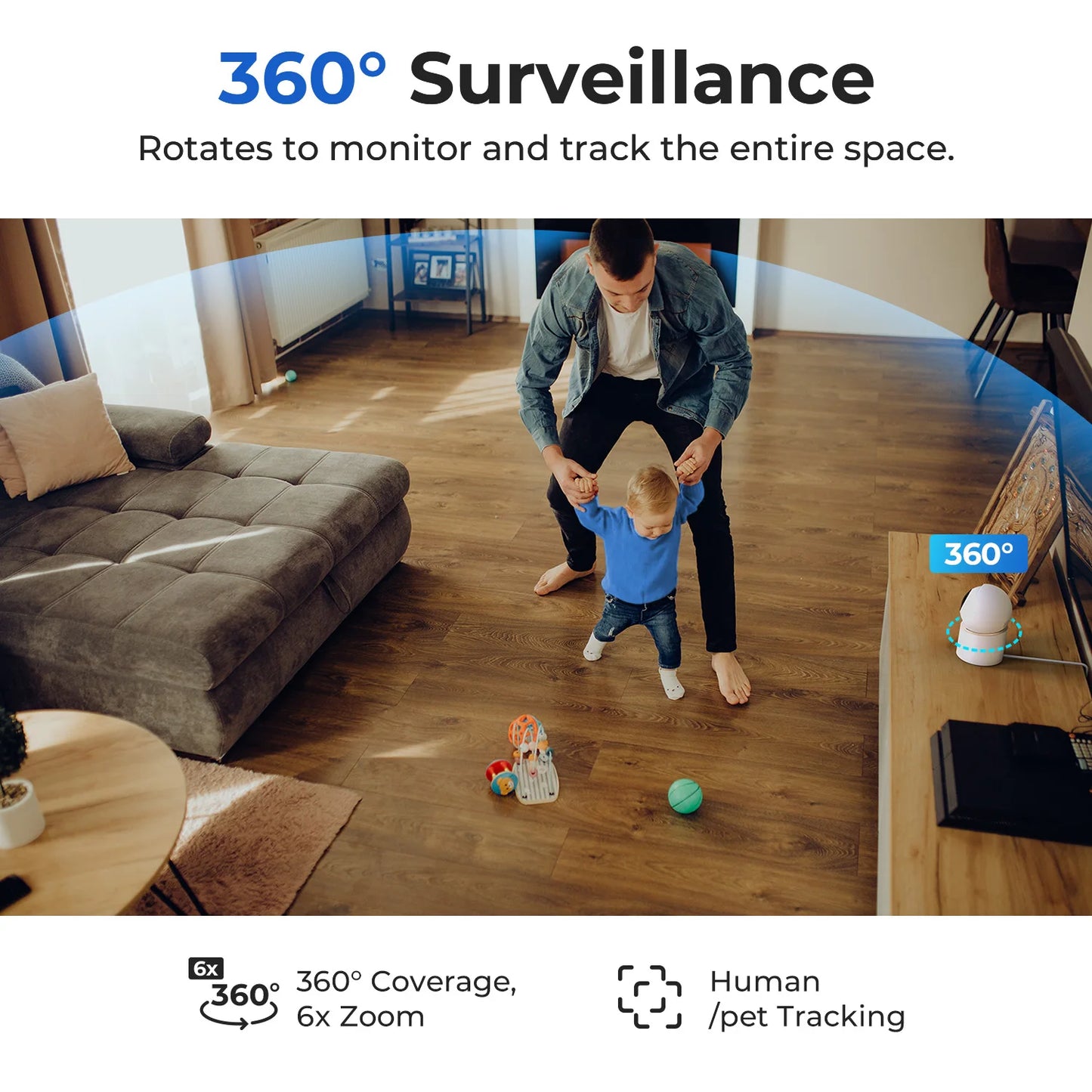 IMILAB C40 Home Security 5G WiFi Camera Indoor Cam 4K PTZ for Baby/Pet with Person Pet Track Powerful AI Detection Mihome