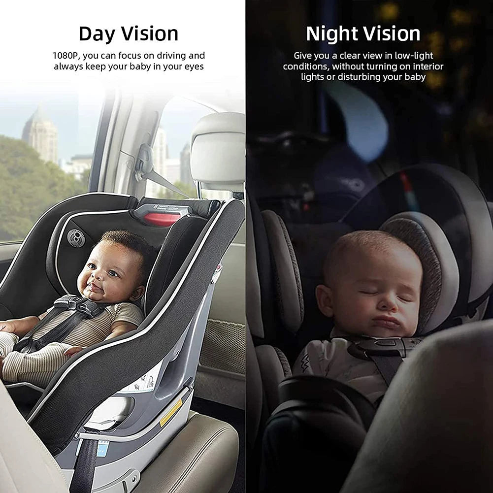 4.3 Inch HD Safety Car Seat Mirror Camera Folding Screen 8LED IR Night Vision Back Seat Baby Car Camera Headrest Monitor Display