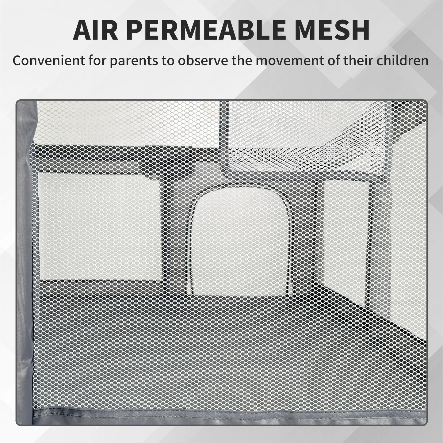 48"x48" Baby Playpen - Large Open-Floor Activity Center with Learning Fence | Indoor/Outdoor Play Yard with Breathable Mesh | Gray, Pink,Blue
