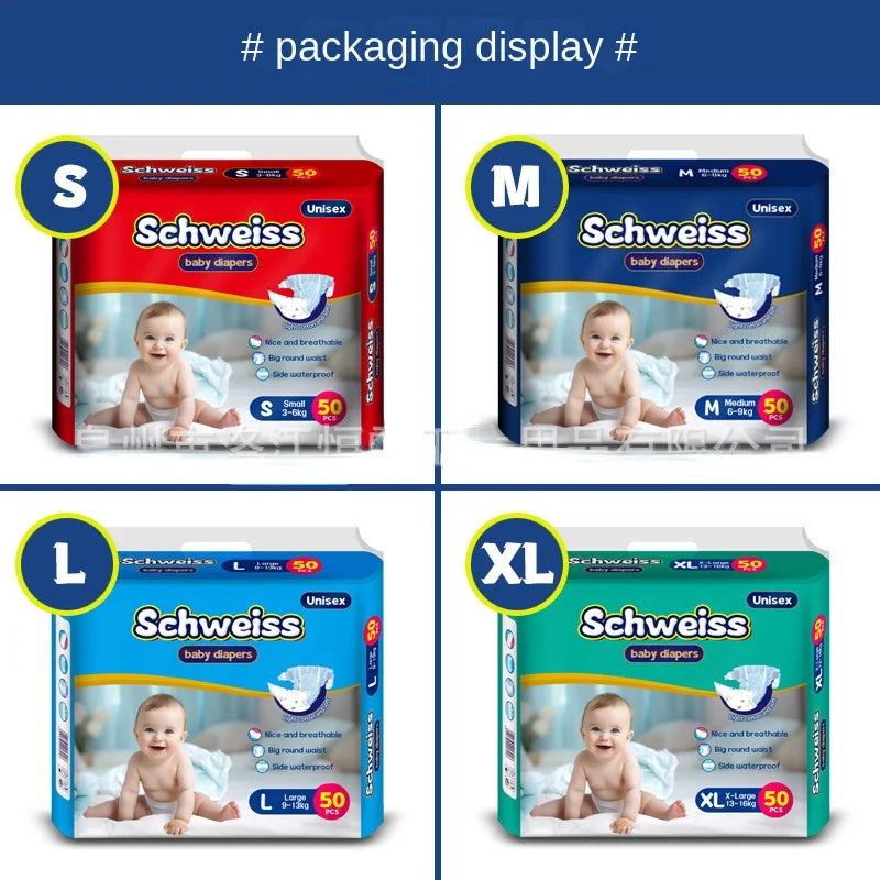 50pcs/1pack Diaper Newborn Infant Baby Cloth Diapers for Newborns Ultra-Thin Breathable Baby Panties Diapers Diaper Bag Fralda