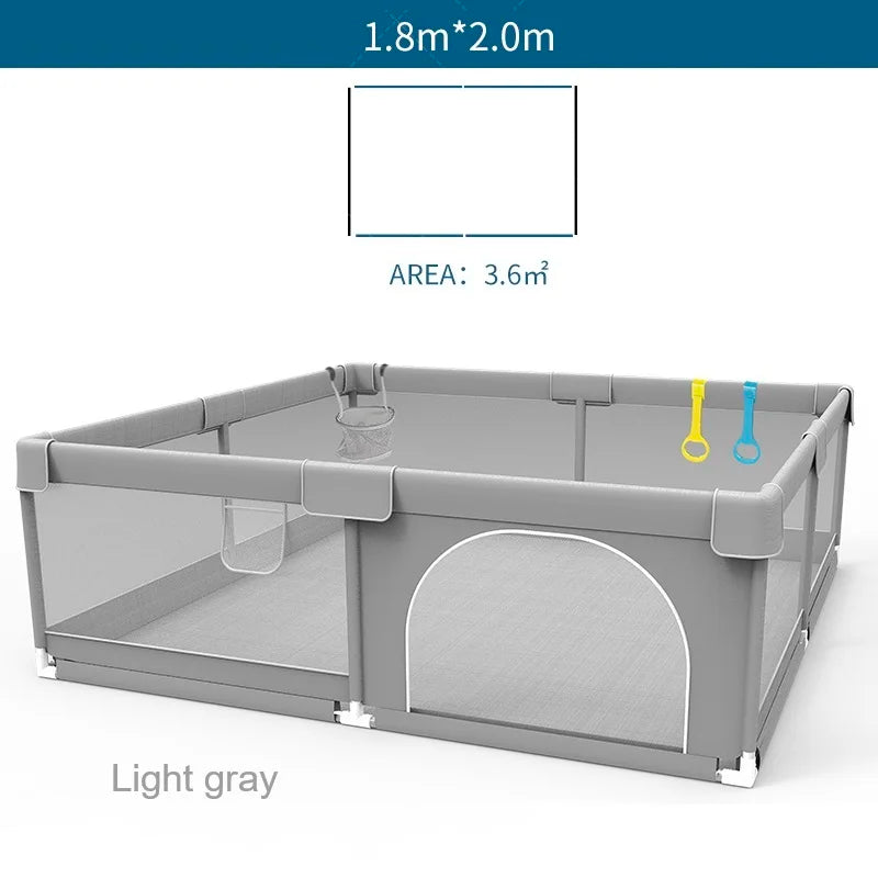 IMBABY Baby Playpen Gray Baby Activity Fence Large Baby Playground Safety Activities for Babies Games Park Playpen for Children