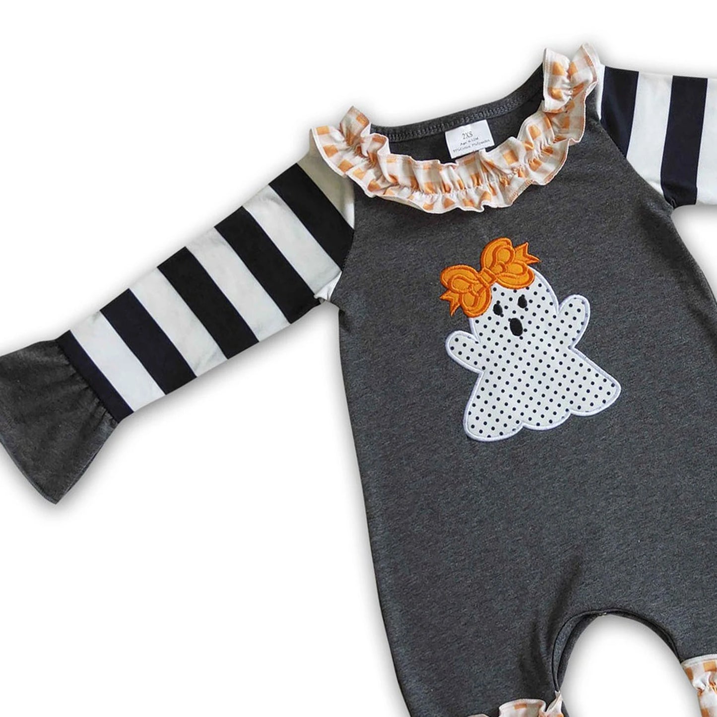Baby girls Halloween ghost black rompers