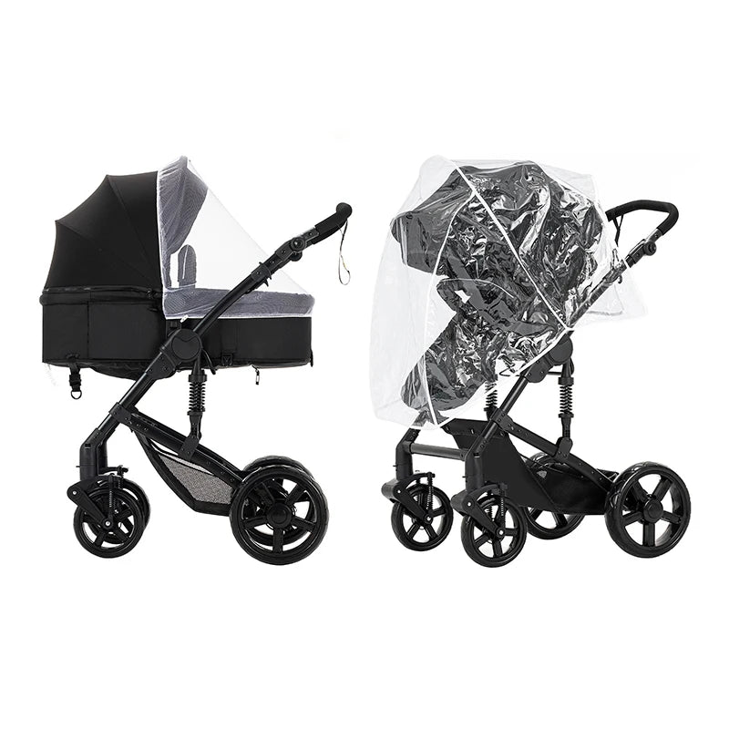 Portable Stroller 2 in 1 Two Way Push with Awning Stroller High View Pram Quick Fold Carriage Baby Travel Newborn Pushchair