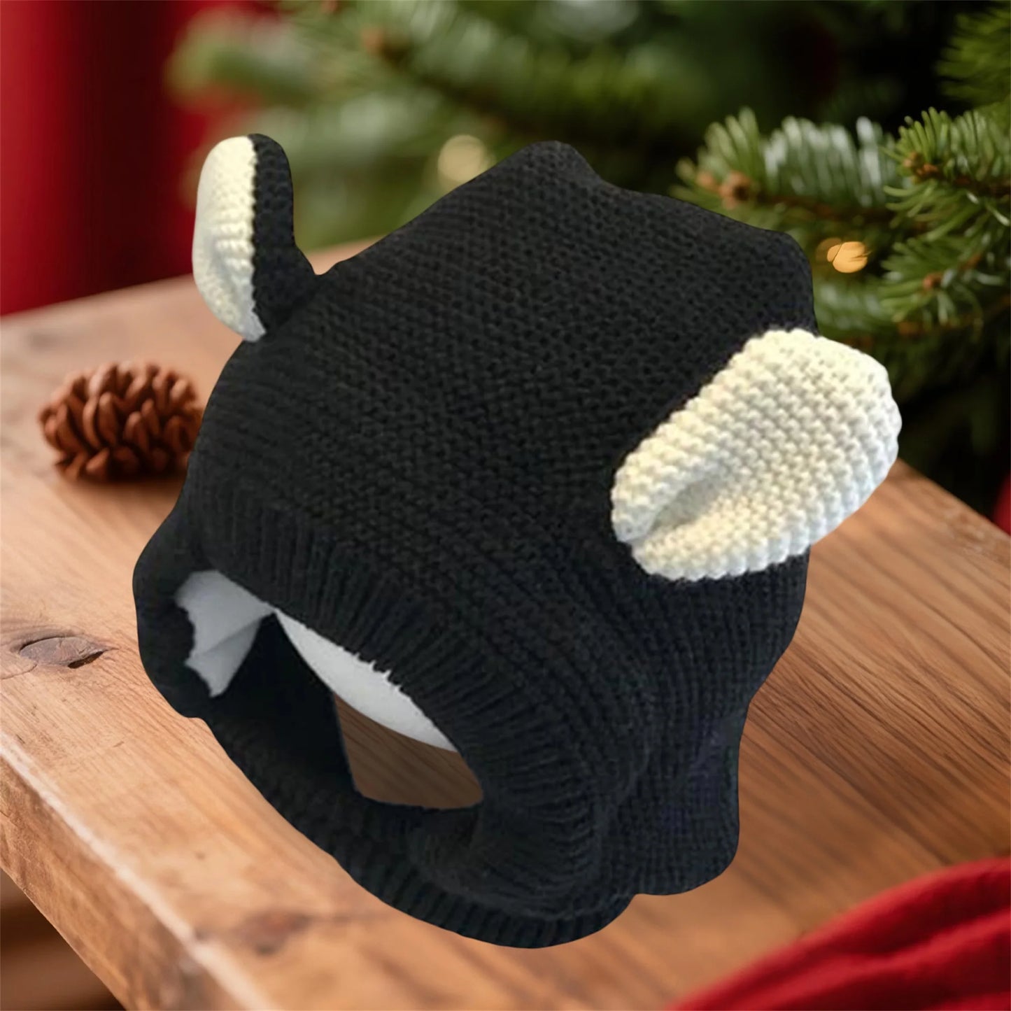 Adorable Winter Knit Hat with Fun Bear Ears Cozy Thickened Soft Hat Stylish Ear Protection Cap for Kids
