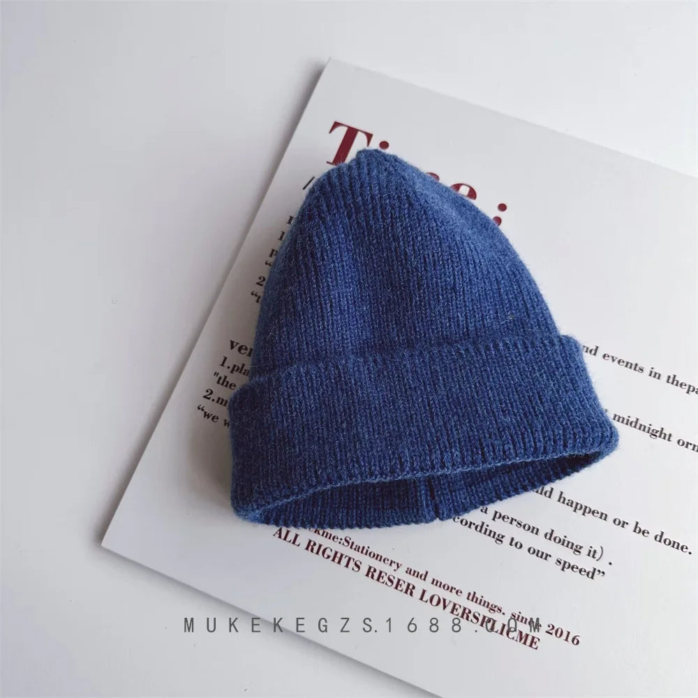 Kids Beanie Solid Color Knitted Baby Winter Hats For Children Warm Crochet Boys Girls Hat Toddler Cap Baby Bonnet Gorras Gorro