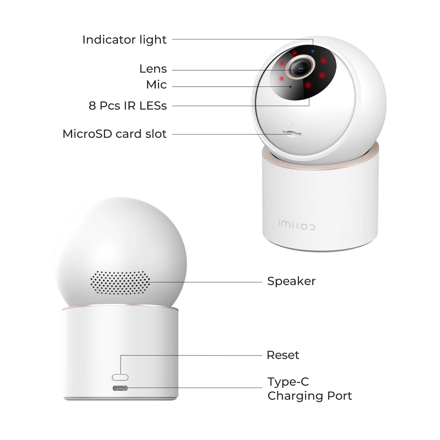 IMILAB C40 Home Security 5G WiFi Camera Indoor Cam 4K PTZ for Baby/Pet with Person Pet Track Powerful AI Detection Mihome