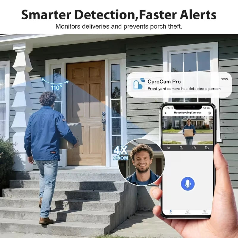 3MP WiFi Camera Smart Home Indoor Wireless IP Surveillance Camera AI Detect Automatic Tracking Security Baby Monitor