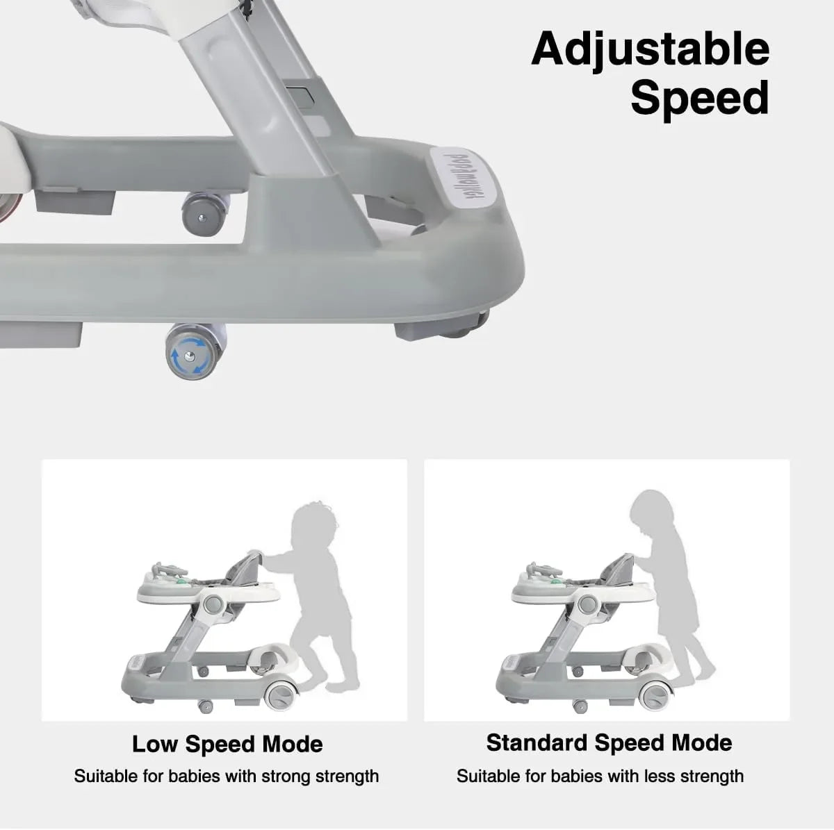 2 in 1 Baby Walker, Toddler Baby Push Walker with Removable Feeding Tray and Music Tray(Without Battery), Activity Walker