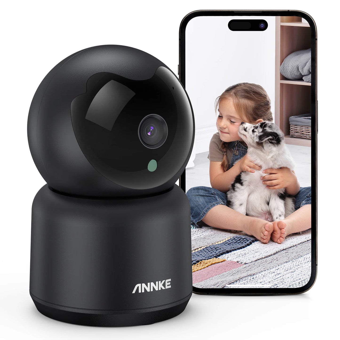 ANNKE 3MP WiFi PT Home Baby/Pet Monitor Indoor Security Camera Two-Way Audio Human Motion Detection