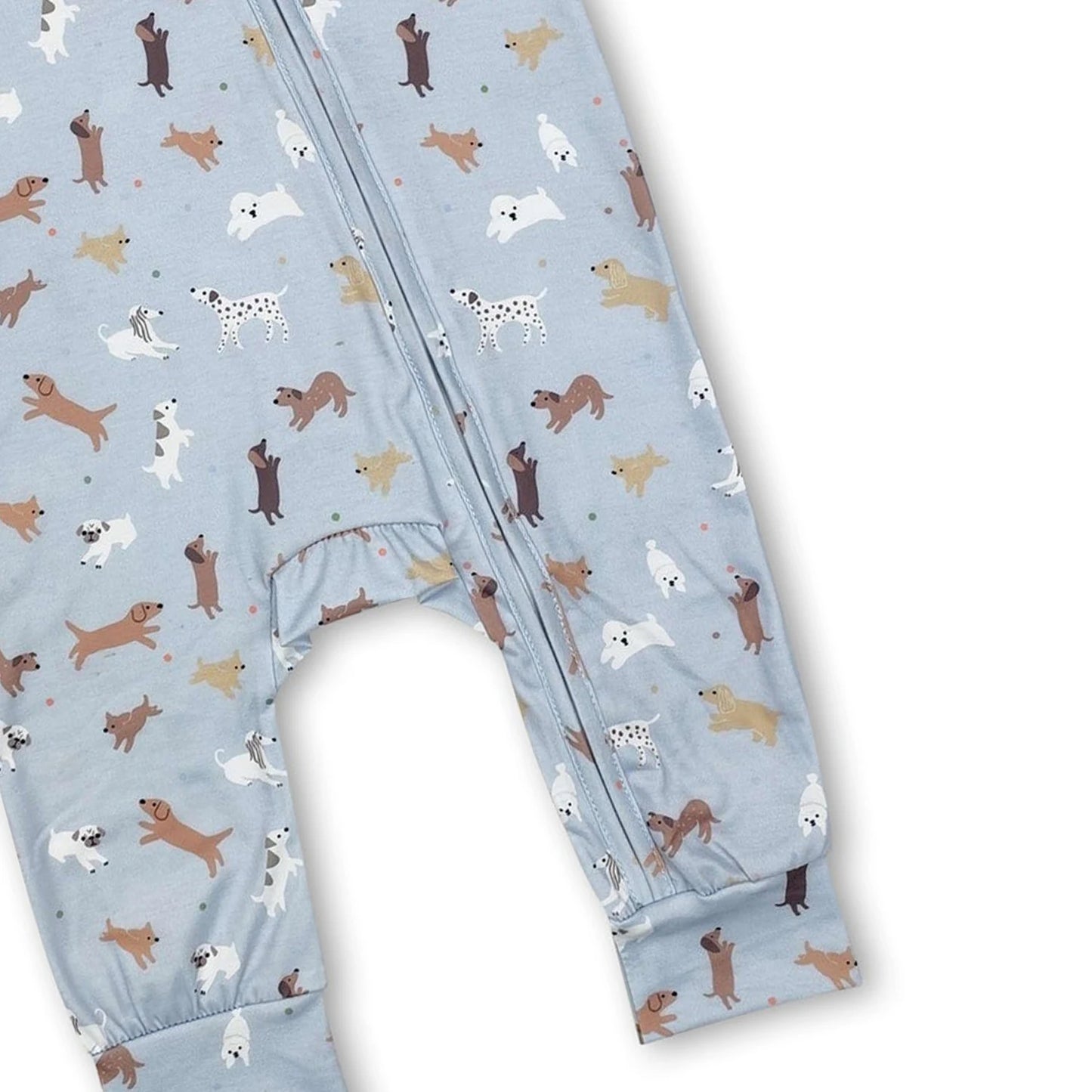 Baby Infant Toddler Blue Dogs Bamboo Zip Rompers