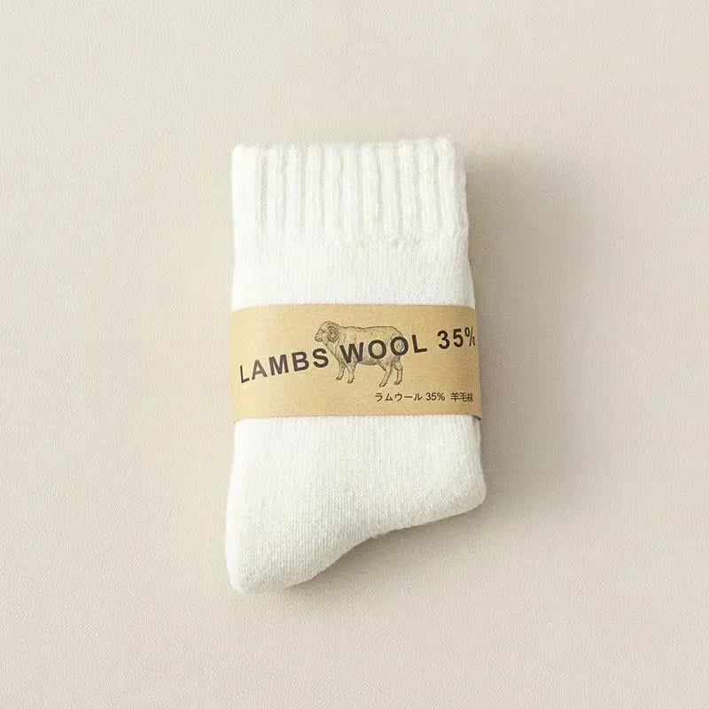 Winter 30% Wool Cashmere Warm Furry Kids Sock Chic Solid Color Calf Sock for Children Thicken Fleece Wool Autumn Warm Stockings