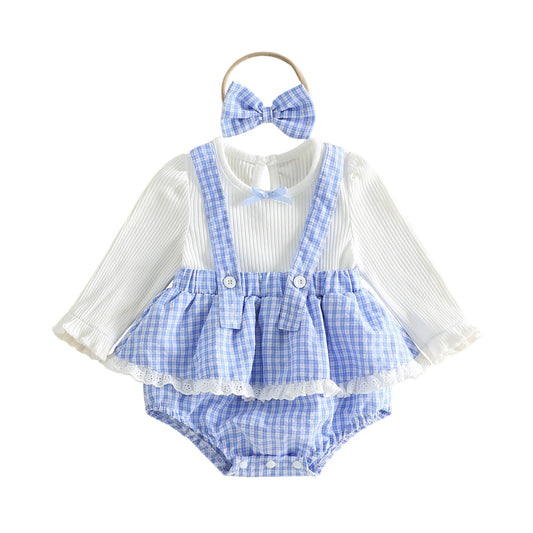 Cute Baby Girl 2 Piece Set Stylish Floral Print Ruffle Sleeve Top and Denim Shorts with Matching Headband Ensemble