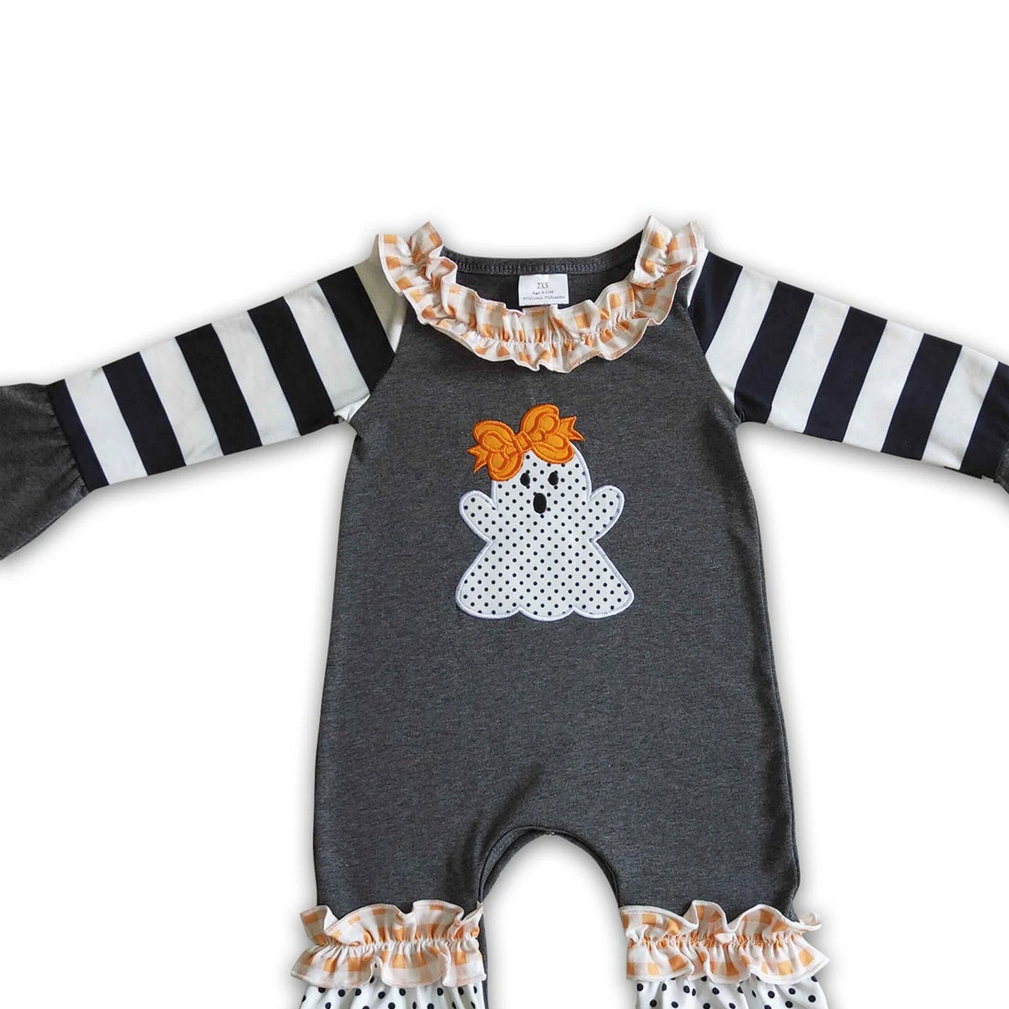 Baby girls Halloween ghost black rompers